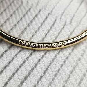 5 for $25! Stella Valle Change the World Gold Tone Cuff Bracelet